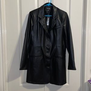 Steve Madden Black Leather Blazer Dress